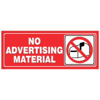 Small Descriptive Sign -- NO ADVERTISING MATERIAL