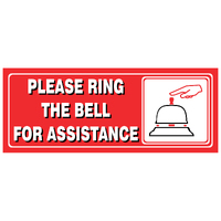 Small Descriptive Sign Ring The Bell For Assistance