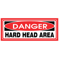  Small Plastic Sign Danger Hard Head Area  165x65mm