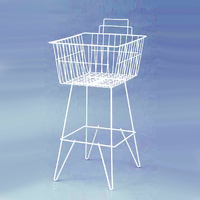 Wire Mesh Dump Bin On Legs -- WHITE