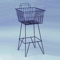 Wire Mesh Dump Bin On Legs - BLACK