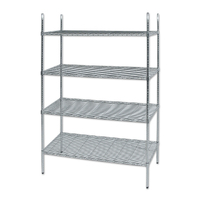 4 shelf Chrome Wire Mesh Shelving kit 2030 x 900 x 460mm*