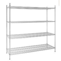 Wire shelving kit 1830(H) x 1830(W) x 610(D)mm Galvanised Zinc. Flat packed