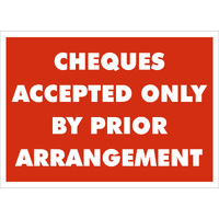 Policy Sign - CHEQUES ACCEPTED