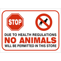 Policy Sign - NO ANIMALS