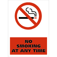Policy Sign No Smoking At Any time