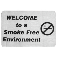 Medium Stainless Steel Sign Smoke Free Environment