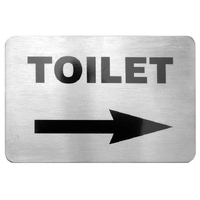 Medium Stainless Steel Sign Toilet (Arrow Right)