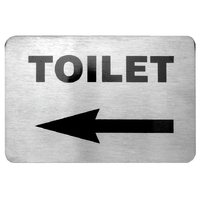Medium Stainless Steel Sign Toilet (Arrow Left)*
