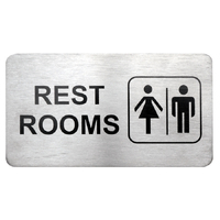 Small Stainless Steel Sign -- REST ROOMS