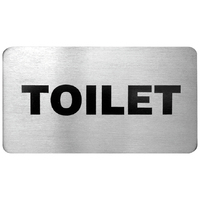 Small Stainless Steel Sign - TOILET