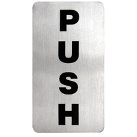 Small Stainless Steel Sign - PUSH