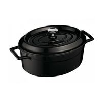 Lava Cast Iron Oval Casserole 290 x 230MM -- BLACK