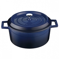 Lava Cast Iron Round Casserole 200MM -- BLUE
