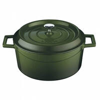 Lava Cast Iron Round Casserole 200MM - GREEN