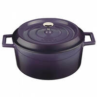 Lava Cast Iron Round Casserole 200MM -- PURPLE