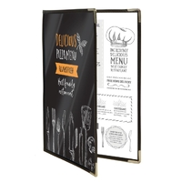 Securit Crystal Menu Holder Double A4 Pack of 3 - Pack of 3