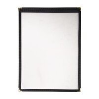 American Style Menu Holder 2 Card - BLACK
