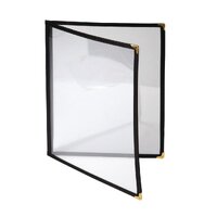American Style Menu Holder 4 Card - BLACK