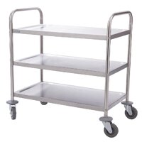 Vogue Stainless Steel 3 Tier Clearing Trolley - SMALL