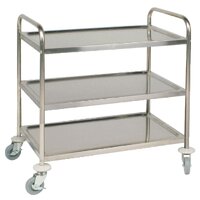 Vogue Stainless Steel 3 Tier Clearing Trolley - MEDIUM