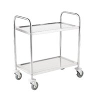 Vogue Stainless Steel 2 Tier Clearing Trolley - MEDIUM