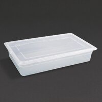 Vogue Polypropylene Gastronorm Pan 1/1 with Lid 10 - PK 2