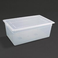 Vogue Polypropylene Gastronorm Pan 1/1 with Lid 20 - PK 2