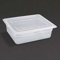 Vogue Polypropylene Gastronorm Pan 1/2 with Lid 10 - PK 4