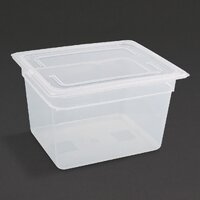 Vogue Polypropylene Gastronorm Pan 1/2 with Lid 20 - PK 4