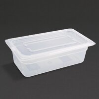Vogue Polypropylene Gastronorm Pan 1/3 with Lid 10 - PK 4