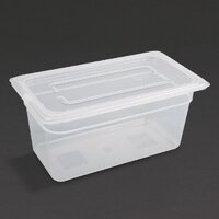 Vogue Polypropylene Gastronorm Pan 1/3 with Lid 15 - PK 4