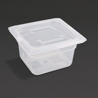 Vogue Polypropylene Gastronorm Pan 1/6 with Lid 10 - PK 4
