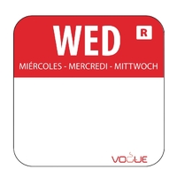 Vogue Removable Colour Coded Food Labels - WEDNESDAY
