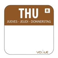 Vogue Removable Colour Coded Food Labels - THURSDAY