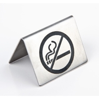 Stainless Steel Table Sign - No Smoking