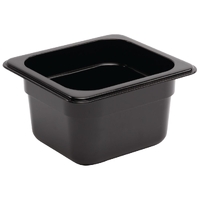 Vogue Black Polycarbonate 1/6 Gastronorm Container*