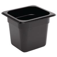Vogue Black Polycarbonate 1/6 Gastronorm Container