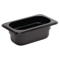 Vogue Black Polycarbonate 1/9 Gastronorm Container - BLACK