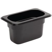 Vogue Black Polycarbonate 1/9 Gastronorm Container - BLACK